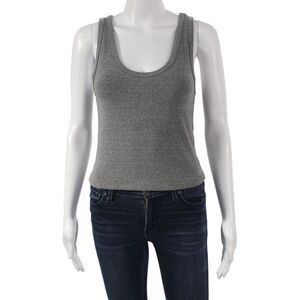 Perfect White Tee Womens Gray Scoop Neck Sleeveless Basic Tank Size S